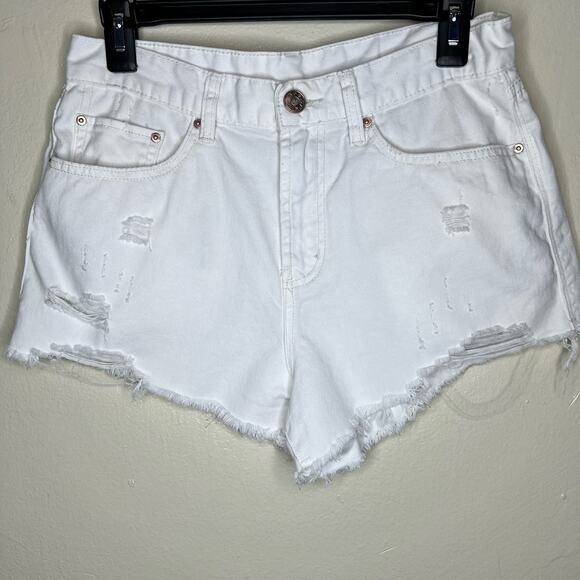 Urban Outfitters BDG Girlfriend Jean Shorts 29 High Rise Distressed Cutoff Denim - Picture 1 of 11